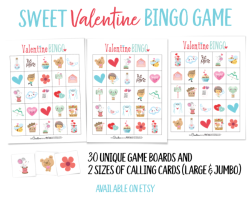 The absolute cutest Valentine's Day Bingo game! Now 2 styles ...