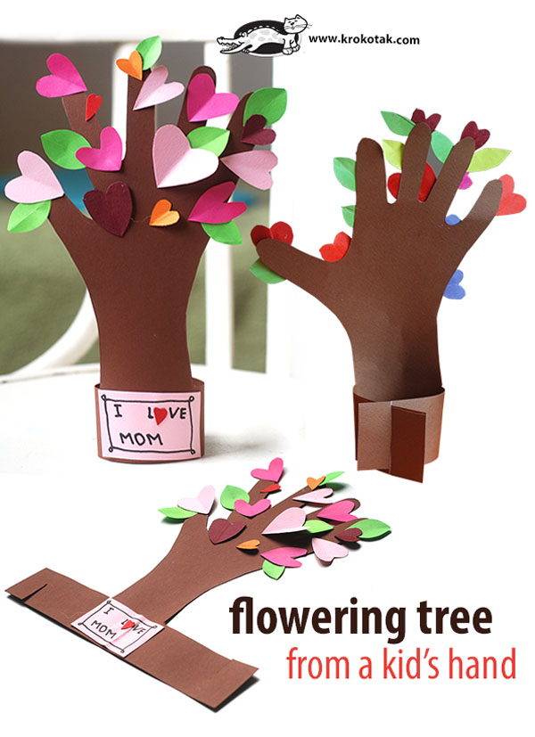 Flowering Hand Trees from krokotak Featured on 25 amazing Valentine craft ideas to try right now! {OneCreativeMommy.com}
