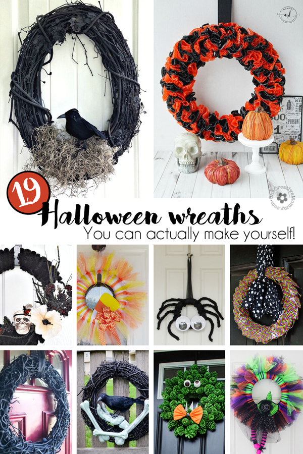 19 Easy Halloween Wreaths You Can Actually Make! Which one will you create for your home this Halloween? {OneCreativeMommy.com}