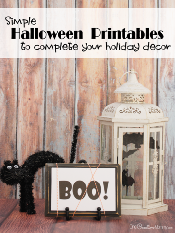 Something missing in your Halloween decor? Add that final touch with these simple Halloween printables. {OneCreativeMommy.com} Boo! Free printables