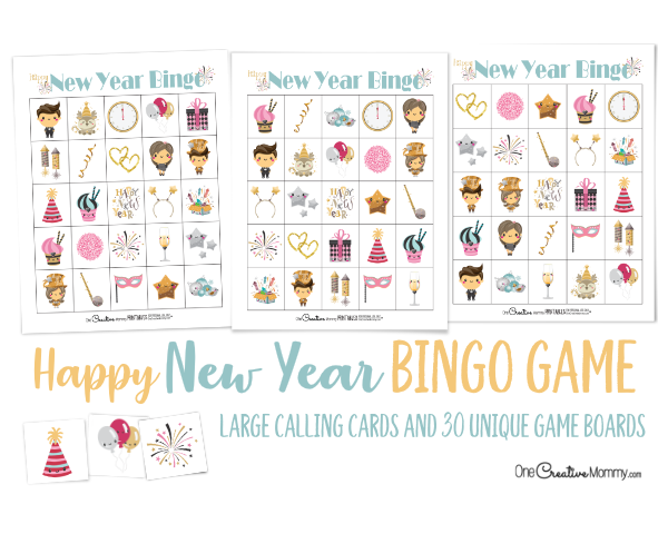 New Year's Eve Bingo Game for Kids - Toddler Approved