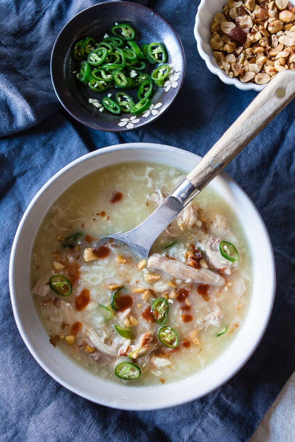 Instant Pot Asian Chicken and Rice Soup from Nutmeg Nanny | Featured in Amazing Dairy & Gluten Free Instant Pot Recipes Roundup {OneCreativeMommy.com} #instantpot #dairyfree #glutenfree #pressurecooker