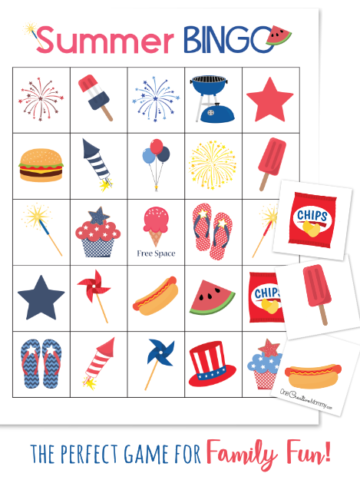 Are your kids already bored with summer vacation? Summer Bingo is perfect for family night, barbecues and family reunions {OneCreativeMommy.com} Get your free printable game today. #summerfun #bingo #familynight