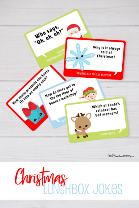 Adorable Christmas Lunchbox Jokes for Kids - onecreativemommy.com