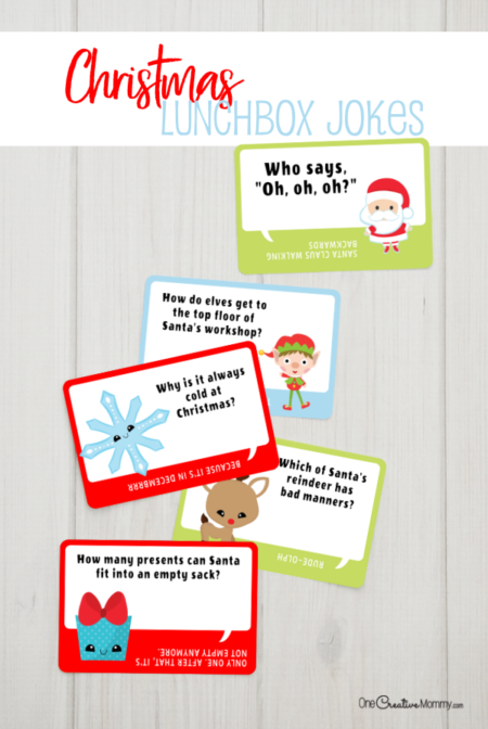 Adorable Christmas Lunchbox Jokes for Kids - onecreativemommy.com