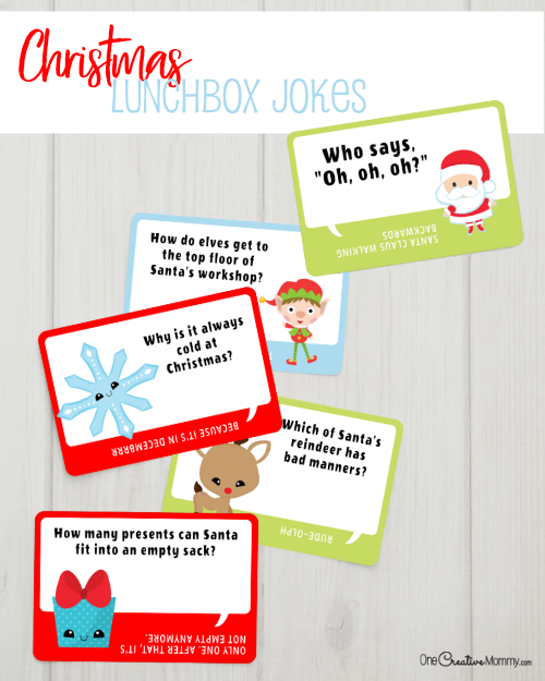 Adorable Christmas Lunchbox Jokes for Kids - onecreativemommy.com