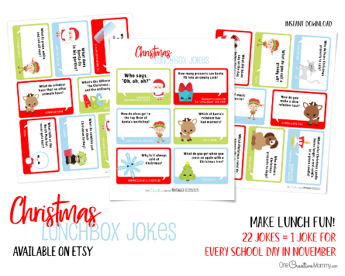 Adorable Christmas Lunchbox Jokes for Kids - onecreativemommy.com