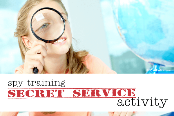 This is such a cool plan for a secret service activity. It's perfect for Activity Days or Girl Scouts and includes printables and instructions. The kids get to train as secret service agents and complete a secret mission complete with spy clues. {OneCreativeMommy.com} #secretservice #activitydays #lds #girlscouts #familynight