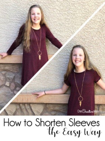 I love this easy dress refashion for Summer! My kids grow so fast. This is perfect to make their clothes last longer. {OneCreativeMommy.com} #dressrefashion #upcycle #frugal #tutorial