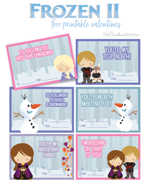 frozen valentine card ideas printables
