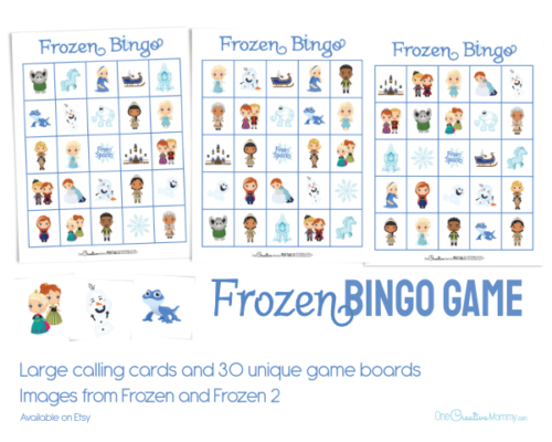 Free Frozen 2 Bingo Game - onecreativemommy.com