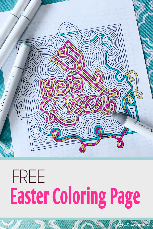 Just in time for Easter, download your free adult coloring page. {OneCreativeMommy.com} #adultcoloringpage #eastercoloringpage