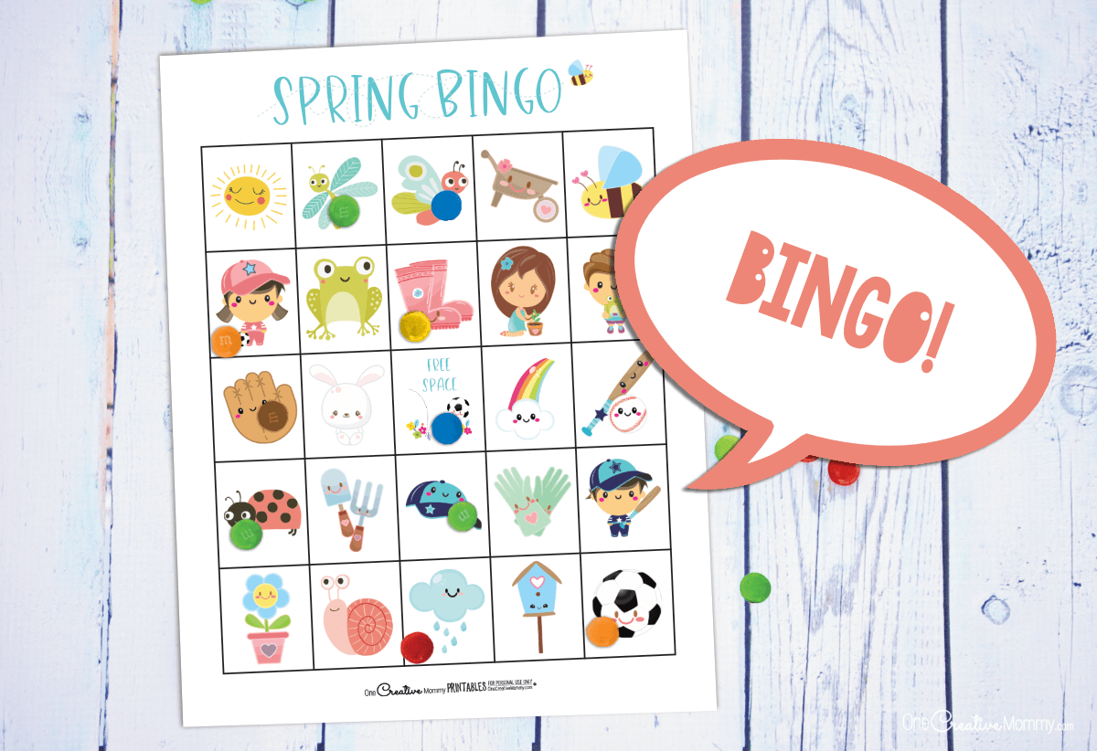 I can't wait to play Spring bingo with my kids! {OneCreativeMommy.com} #springbingo