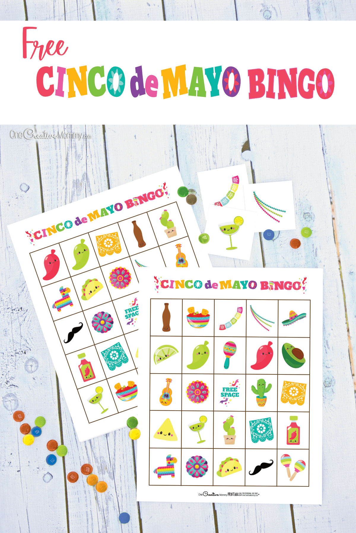 Free Cinco de Mayo Bingo Game {OneCreativeMommy.com} #bingo #cincodemayo