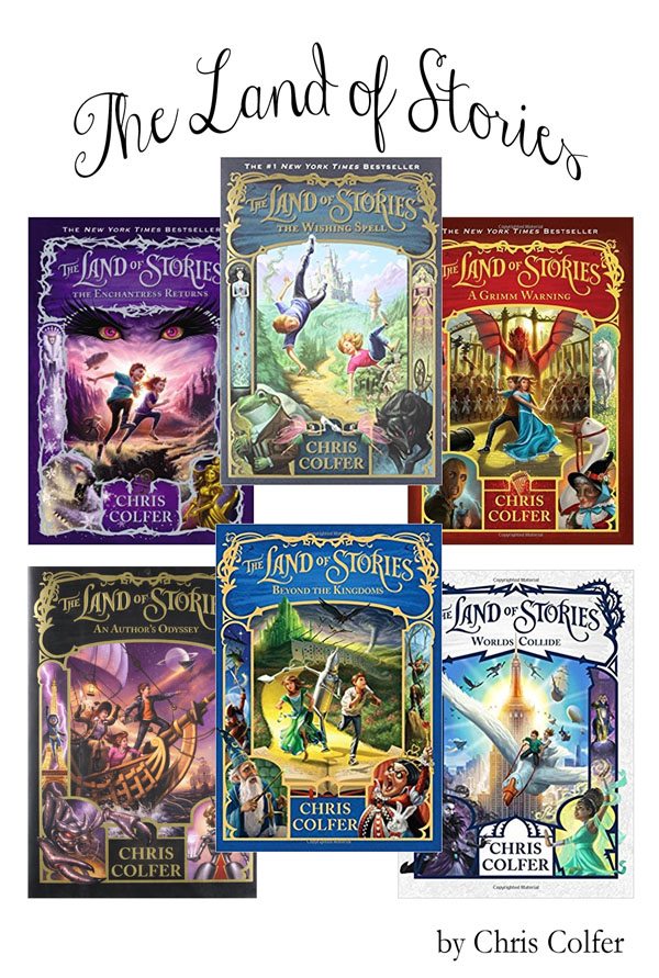 Images of book covers from The Land of Stories book series by Chris Colfer